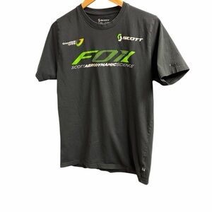 Scott Cycling Men's Black Tee with Neon Green Accents